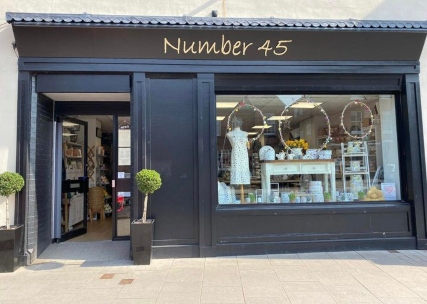 Exterior of Number 45 shop in Newport